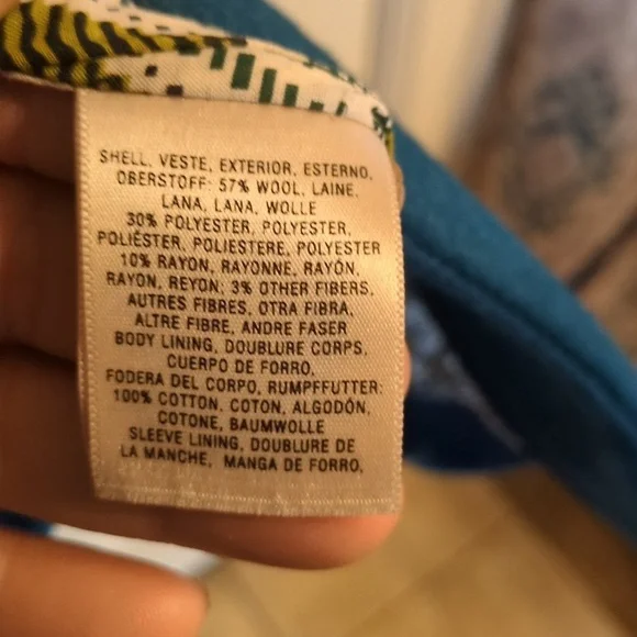 Elevenses by Anthropologie Wool Blend Jacket - Vibrant Teal Green - Picture 14 of 16